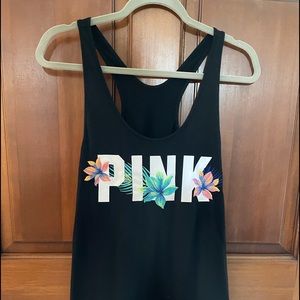 Pink tropical flowers tank top NWT size L
